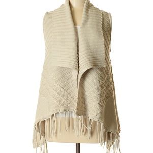 August Silk Tassle Sweater Vest Cardigan